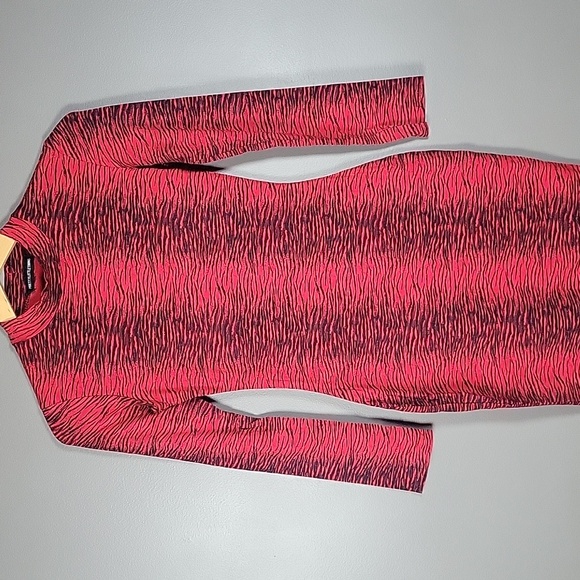 Pretty Little Thing red animal print long sleeve bodycon mini dress - Picture 7 of 9